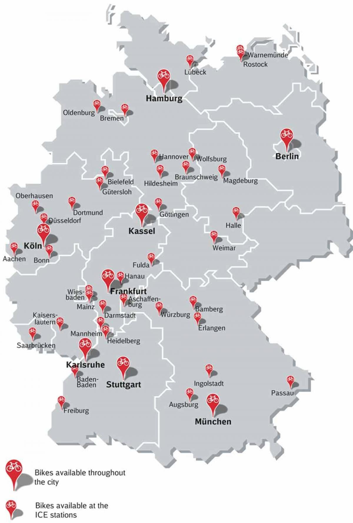 Německo cyklistické mapy