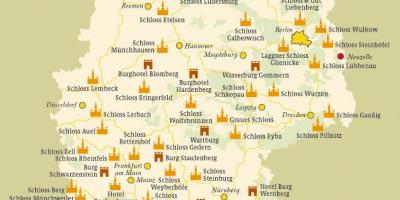 Mapa Německa hrady