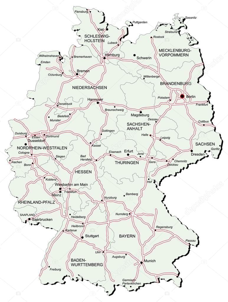 Německo dálniční mapa