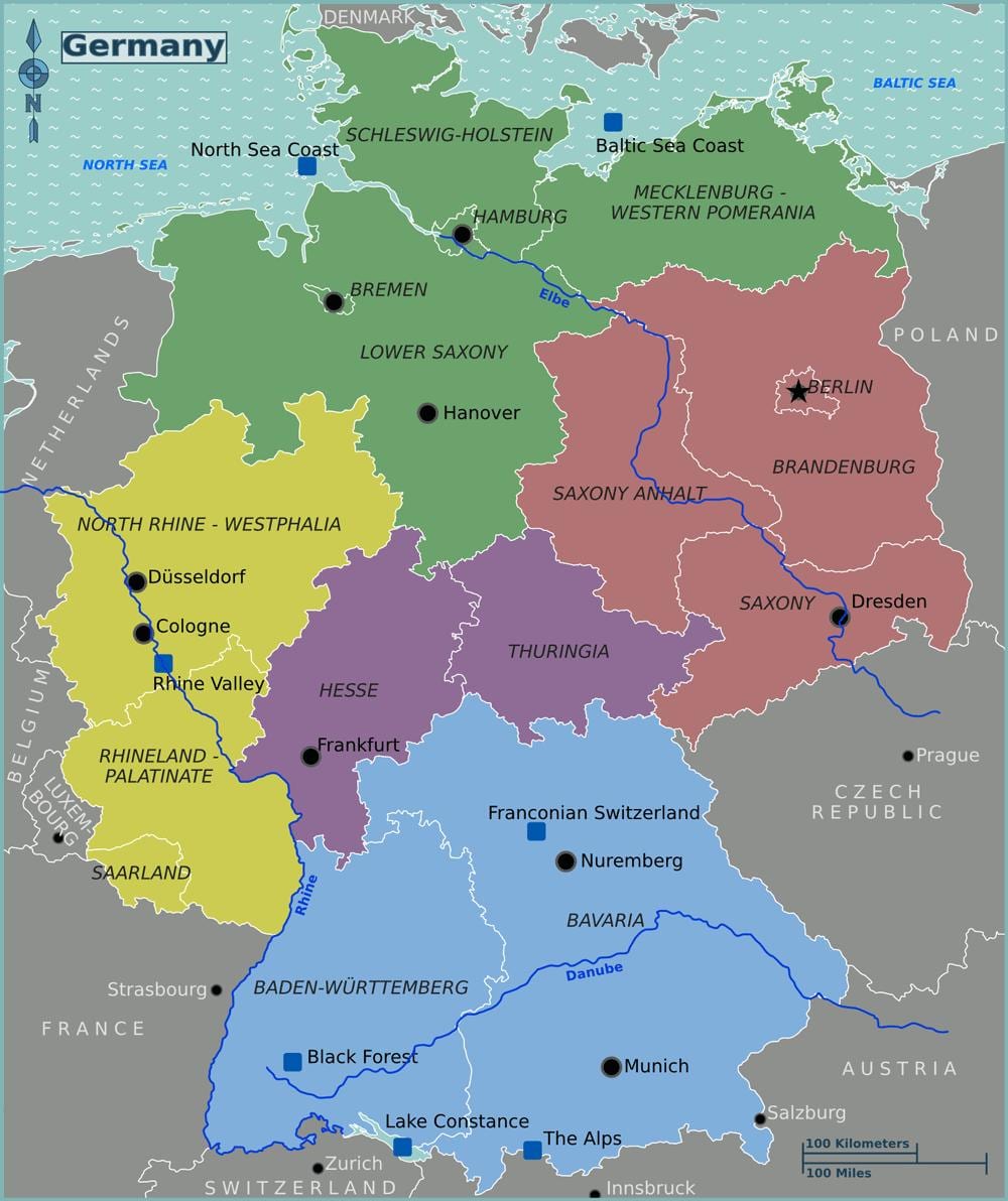 Německo na mapě