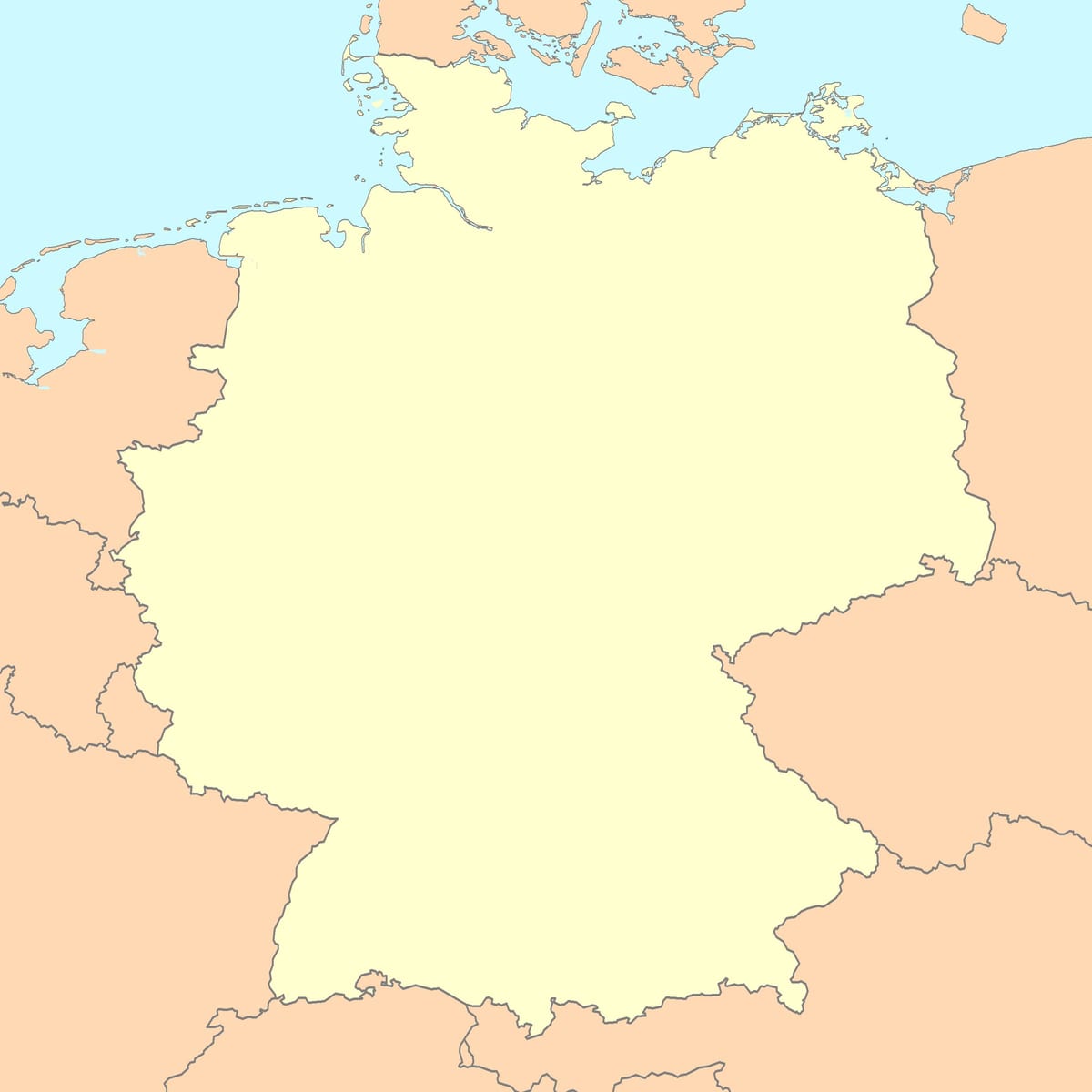 mapa Německa prázdné