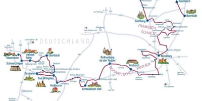Hrad trasy Německo mapa