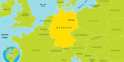 Německo a okolní země, mapa