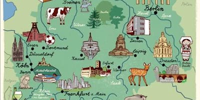 Německo mapa turistických destinací