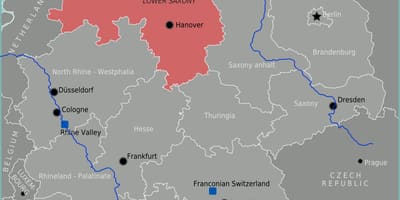 Mapa Německa pobřeží
