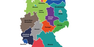 Německo regiony mapě