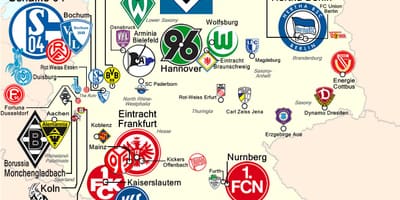 Mapa Německa stadionu