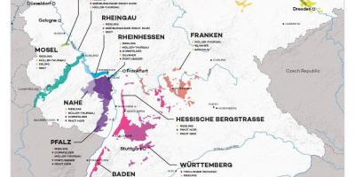 Mapa Německa vína
