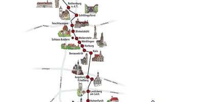 Romantické dálnice Německo mapa