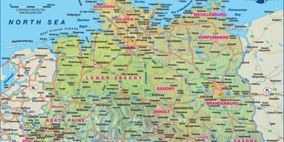 Mapa severní Německo