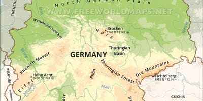 Topografická mapa Německa